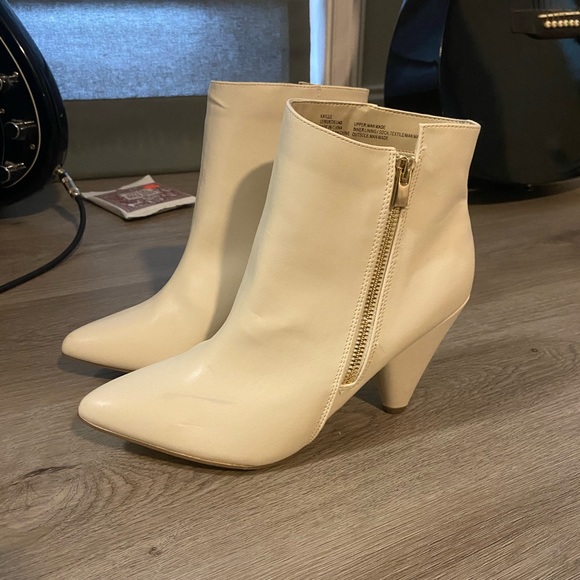 White Leather Booties - Picture 2 of 3